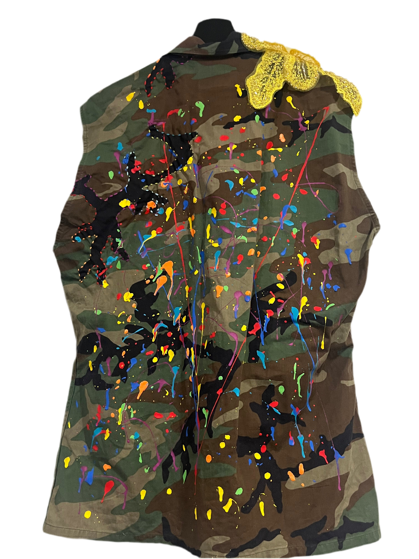 Yellow Floral Splash Camo Vest