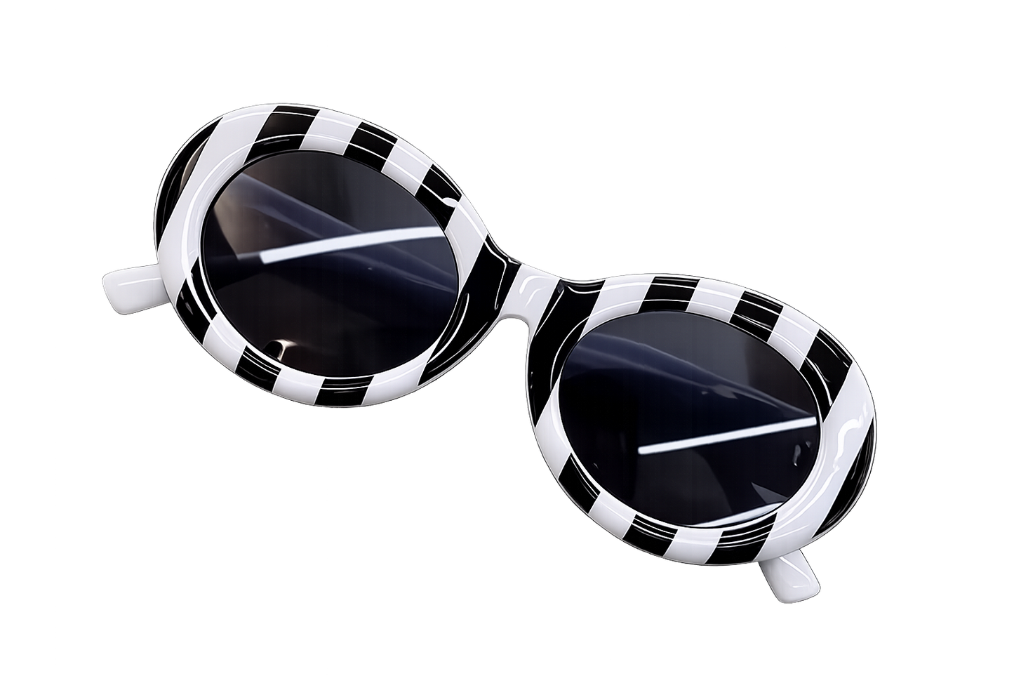 Oval Cat Eye Striped Sunglasses