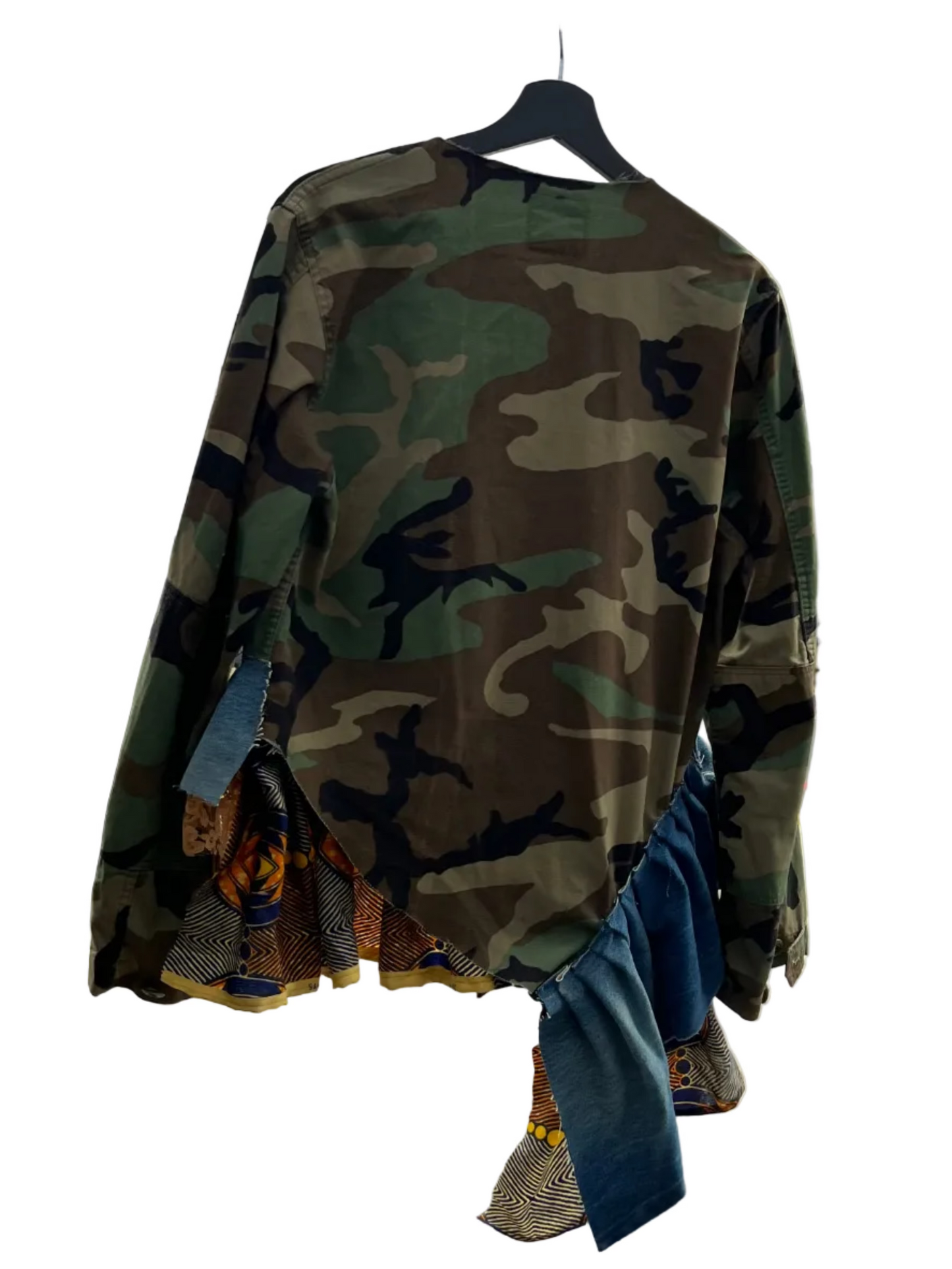 Asymmetrical Peplum Camo Jacket
