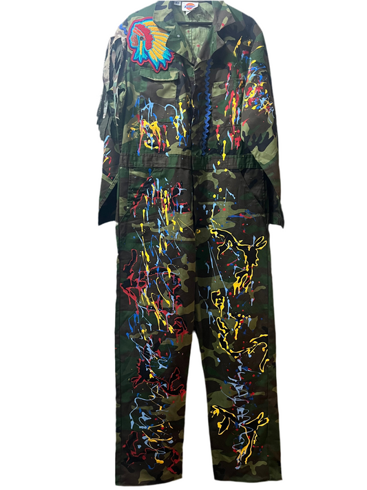 Big Chief Splatter Camo Jumpsuit