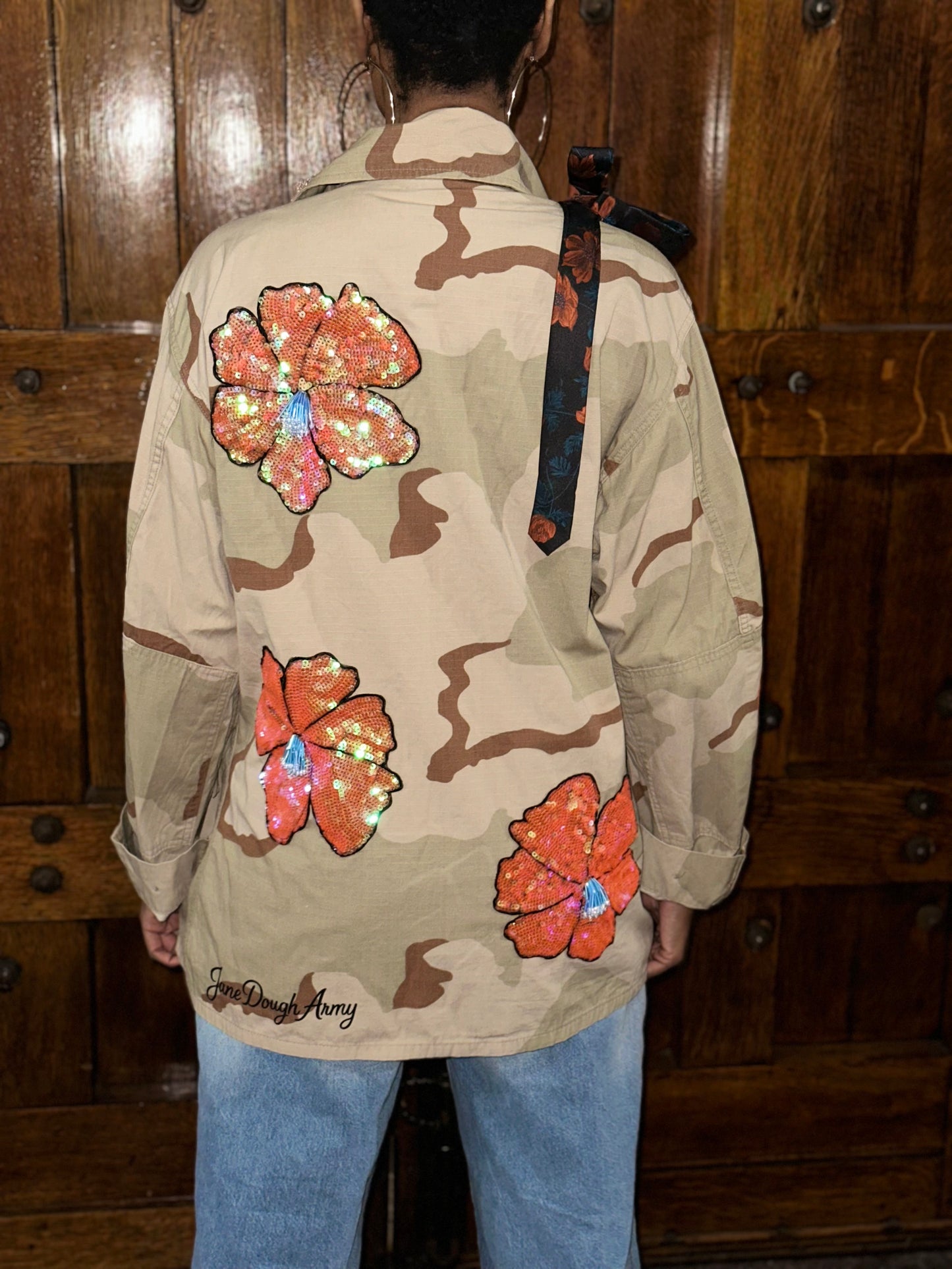 Orange Flower In the Desert Camo Jacket