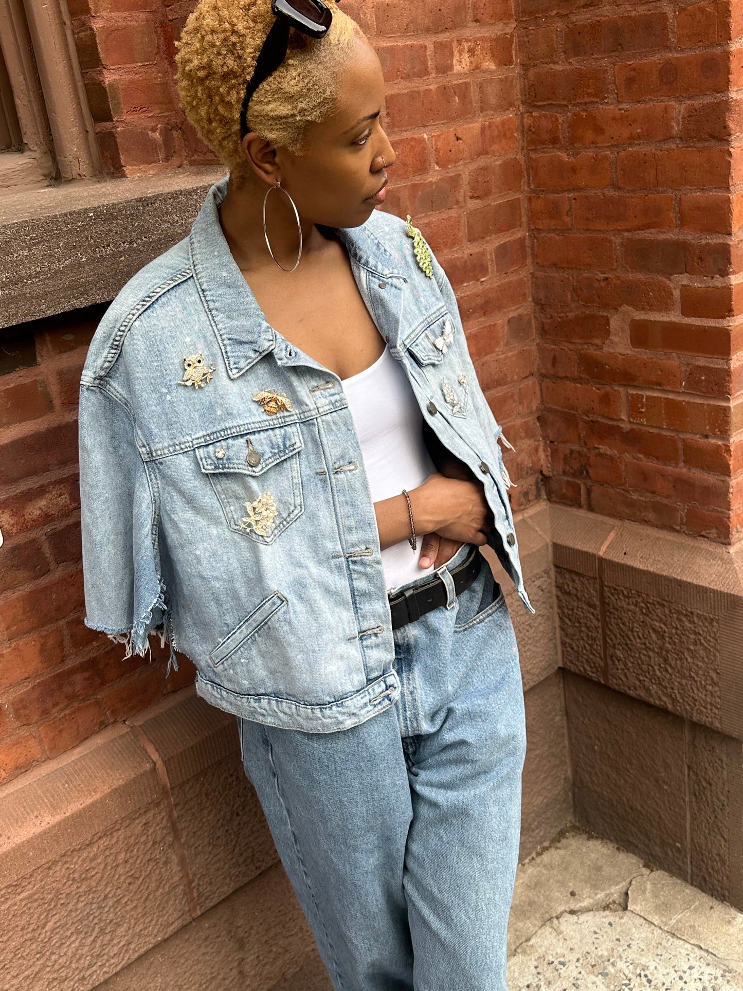 Miles Williams Big Bow Denim Cape