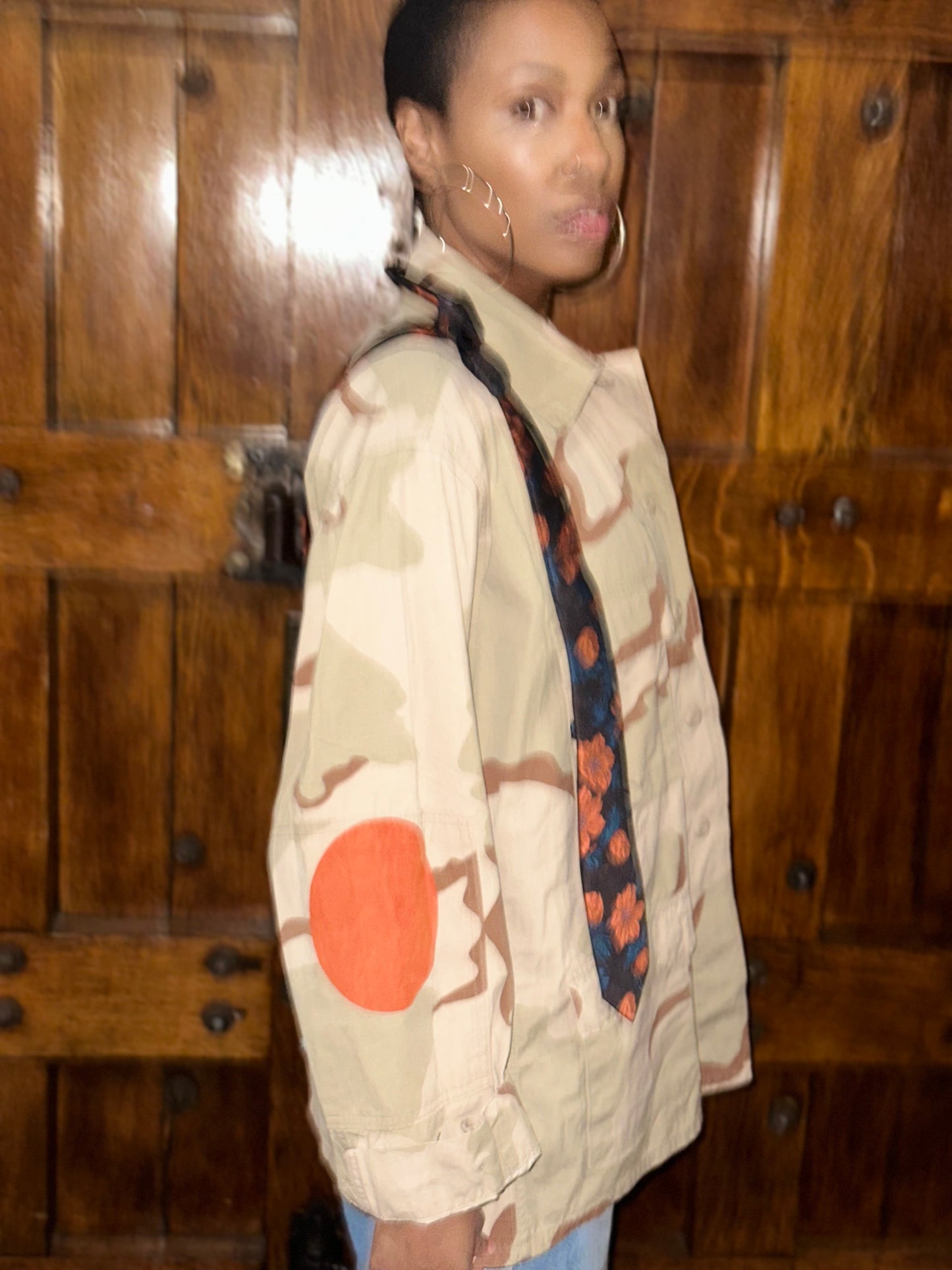 Orange Flower In the Desert Camo Jacket