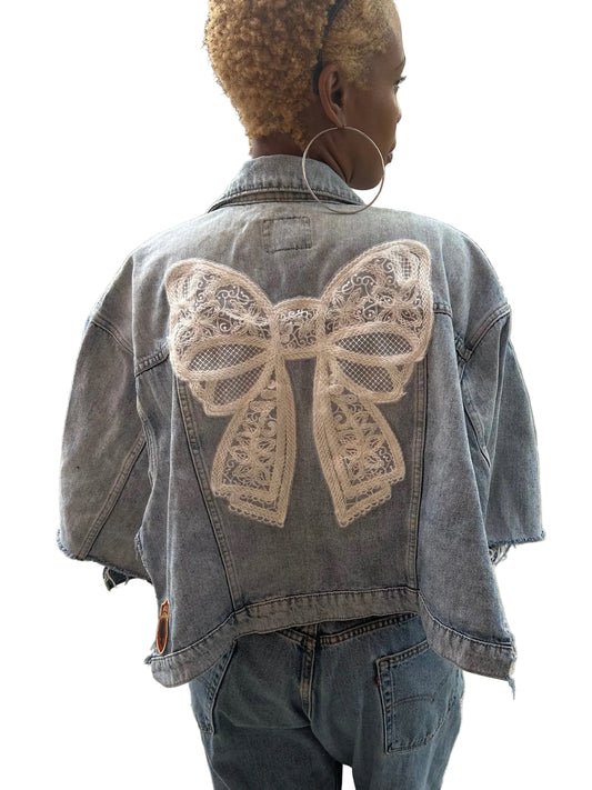 Miles Williams Big Bow Denim Cape