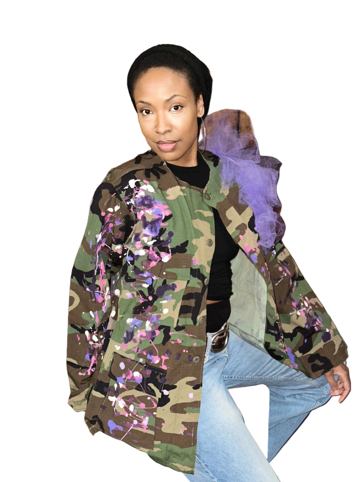 Purple Rain Paint Splatter Camo Jacket