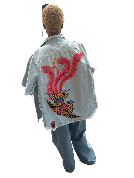 Miles Williams Phoenix Dragon Demin Cape
