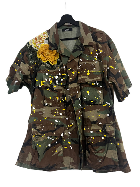 Yellow Flower Splash Camo Jacket