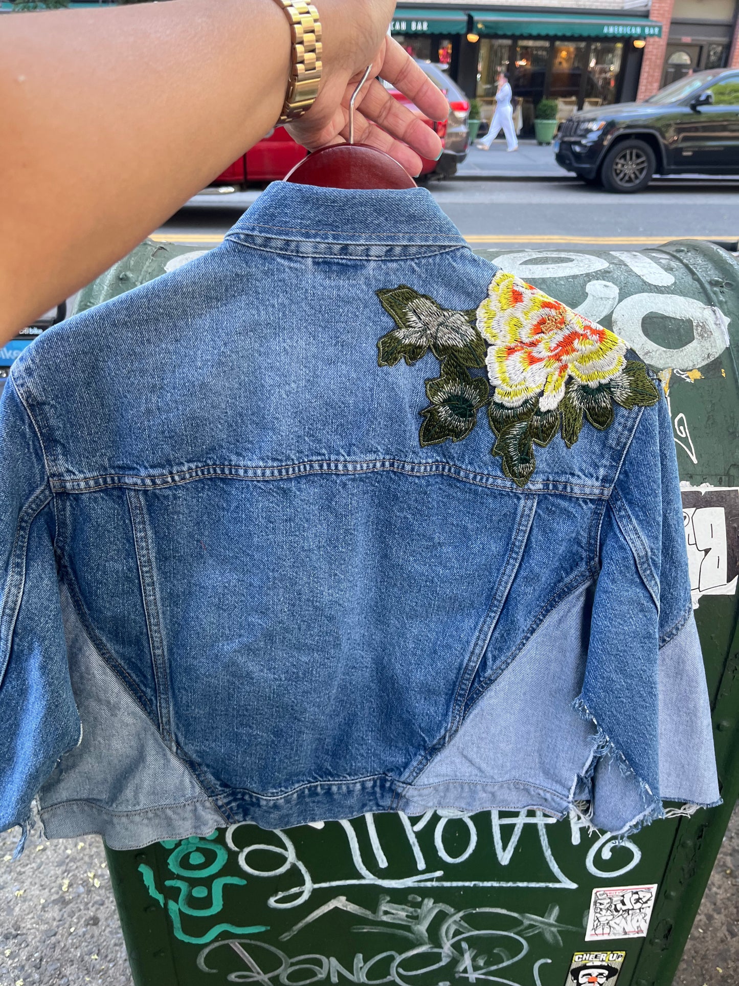 Yellow Rose Denim Deconstructed Cape